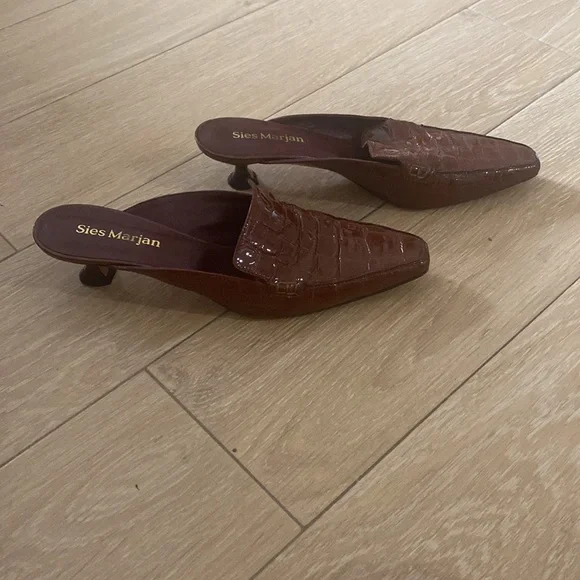 Sies Marjan Brown Patent Mules size 39 - Picture 2 of 4